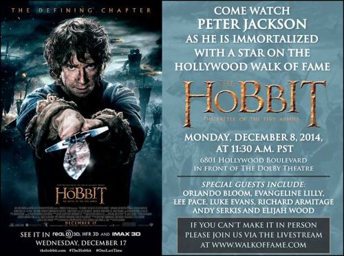 Director Peter Jackson will be immortalized with a star on the Hollywood Walk of Fame this Monday, D