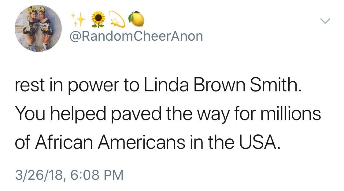 odinsblog:Rest In Peace, Linda Brown. Thank you for your courage in the fight to