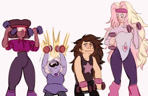 stevenuniverse-ourhero: ojiisanholic: rainbow quartz takes over and gives everyone a fitness class I