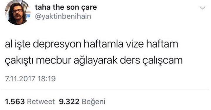 Al işte depresyon haftamla...