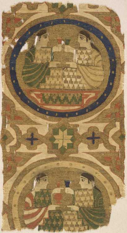 Tapestry fragment dated to 13th century Spain