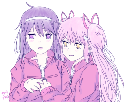 rumiberri:  &ldquo;…Madoka, what are you doing?&rdquo; &ldquo;You look hot, Homura-chan.&rdquo; &ldquo;I’m fine.&rdquo; &ldquo;That too.&rdquo; &ldquo;…&rdquo; 