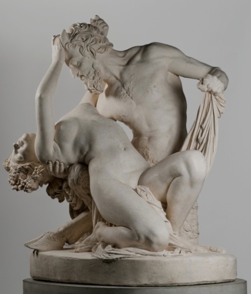 hismarmorealcalm:James Pradier (1790 - 1852)  Satyre et bacchante  Vers 1830  Statue 