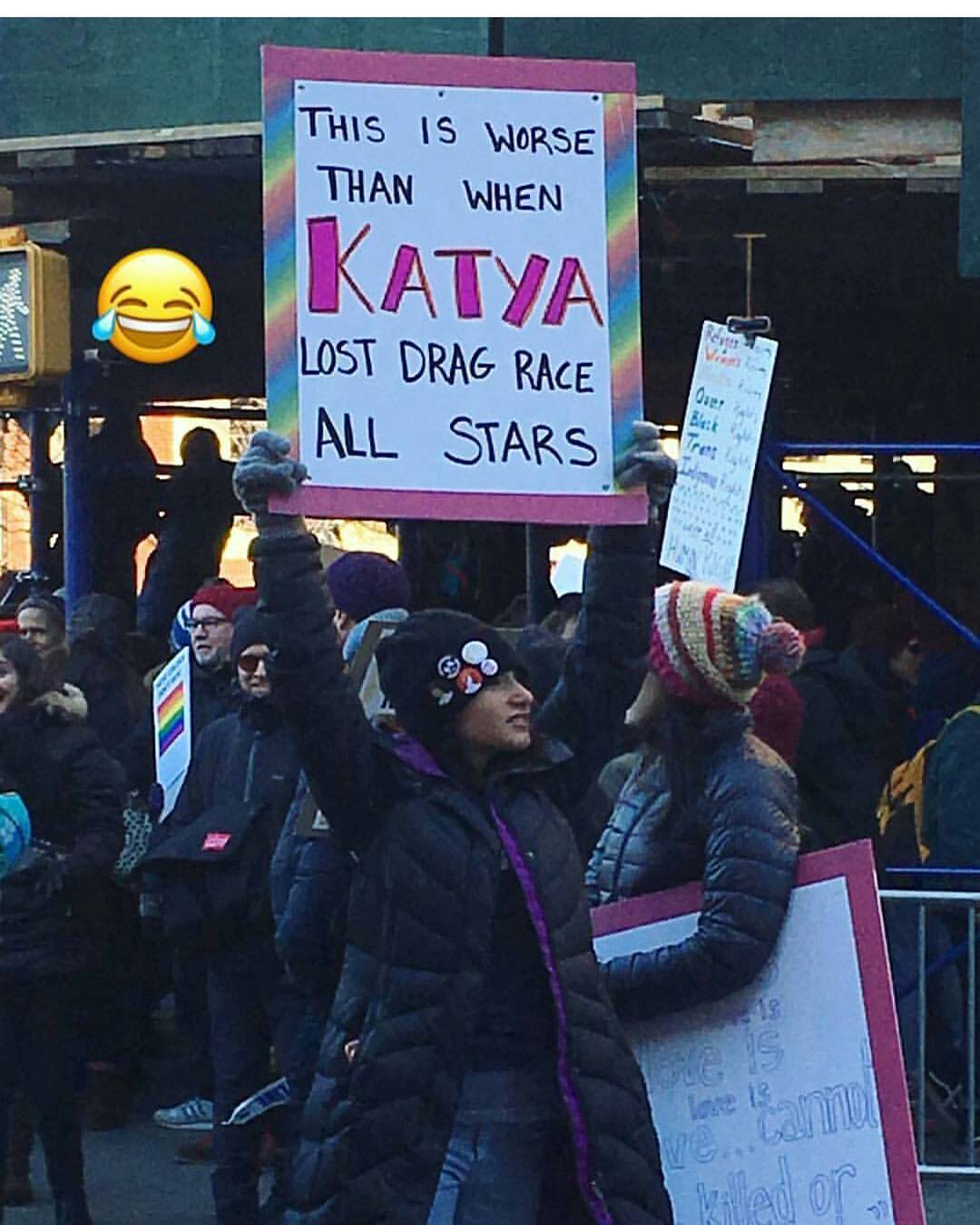 Found my favourite sign from the protests. 😂 💖💖 #rupaulsdragrace #rupaul