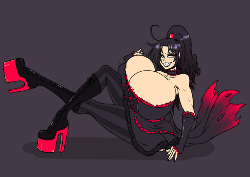 ferrousoxide:  Something for @asmono of his big tiddy goth girl Aunora.With some self indulgent edits.