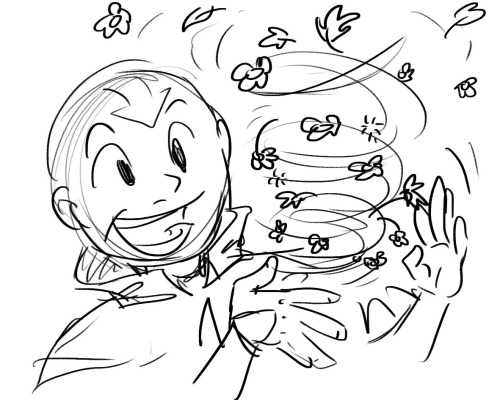 marsukoo:  old happy doodle of aang on a side note i put this in my portfolio and artschool actually