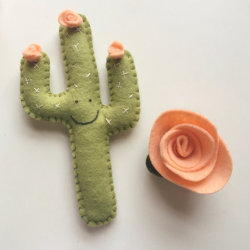 lesstalkmoreillustration: Happy Cactus Wool Ornaments &amp; Magnets By LunaBeehive On Etsy   *More Things &amp; Stuff    