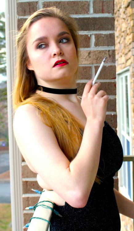 jeffsmokes: brookeandlacey: brookeandlacey:  Brooke VS120 Black Dress &amp; Choker (I love this 