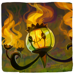 krithidraws:  When I’m stressed, I like drawing Chandelure because circles and squiggly lines help me calm down~ 