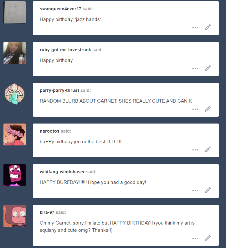 AHHHHH THANK YOU ALL SOSOSOSOSOSO MUCH IM HAVING SUCH A WONDERFUL DAY!!