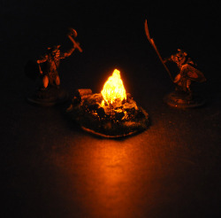 Sturmtruppen:  Two-Bugbears:  These Are Small, Light Up Camp Fires We Make For Miniature