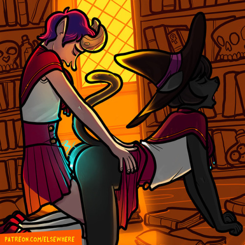 Patreon Pinup Sequence: After-Class Disaster!Delidah and a classmate experiment with sexy magic between periods when…This picture was chosen by my Patrons:⭐ Patreon.com/elsewhere ⭐  