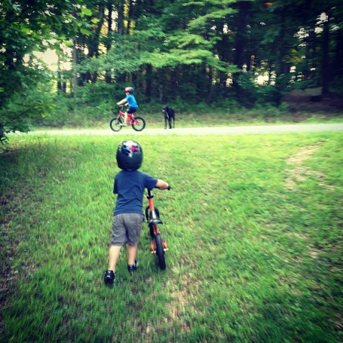 youraveragewhitefamily: Bikes, hills, & dogs oh my. #bike #alabama #funwithmyboys #cabinlife