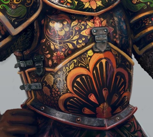 tamorapierce: earnedmagic:jeanjauthor:char-portraits: Decorative Armour Set by Bard BaitmanP