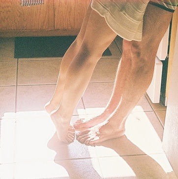 adriftinboston:  blossomsoneandonly:  adriftinboston:  I have to do tip toes, otherwise I wouldn’t even be able to kiss his shoulders.  I like when you hop like a bunny to try to kiss me  I gots to Daddy. You’re too tall!  But Daddy might like the