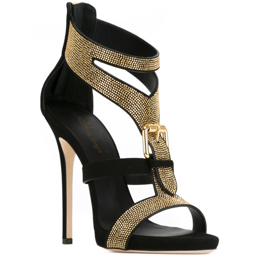 nancy-jayjii:Nancy Jayjii rhinestone stiletto women shoes black high heels
