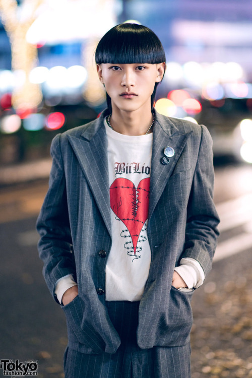 17-year-old Japanese fashion designer Ayumi and web designer Mamichi on the street in Harajuku. She&