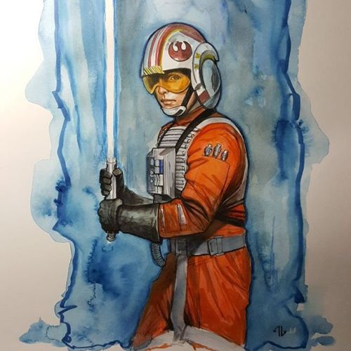 Revving up for NYCC. Let&rsquo;s go! #lukeskywalker #starwars #adigranov #nycc #watercolour