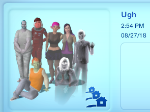 warplanerubdown:Please join me in mourning my terrible Sims 3 family, The Ughs, who passed away in a