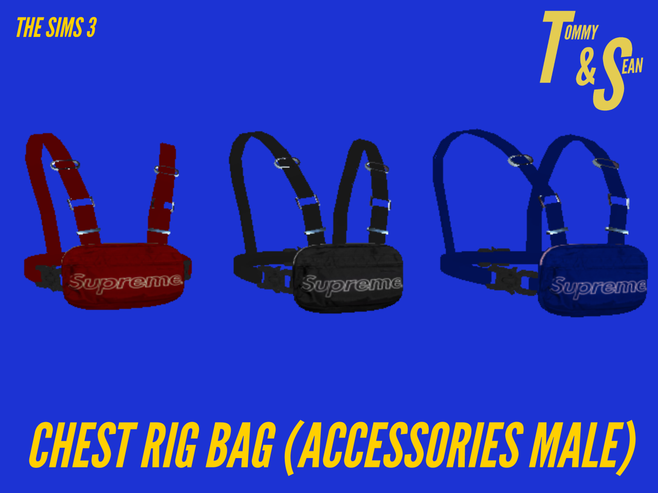 Kreative Sims 3 CC Finds CHEST RIG BAG ACC MALE New Mesh