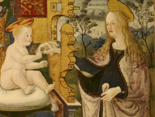 Panciatico di Antonello da Calvi - Mystical Wedding of Saint Catherine. Detail. 1477
