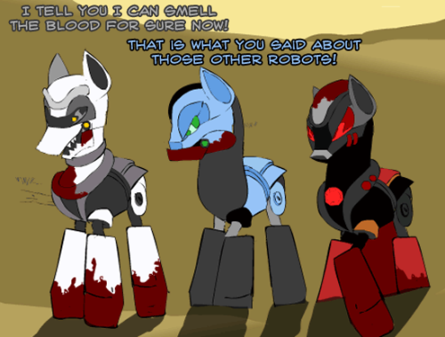 ask-omegacoder:  Not as cool a line as “Fly, you fools!” but… you know… robot.We Repair Ponies #113  =O
