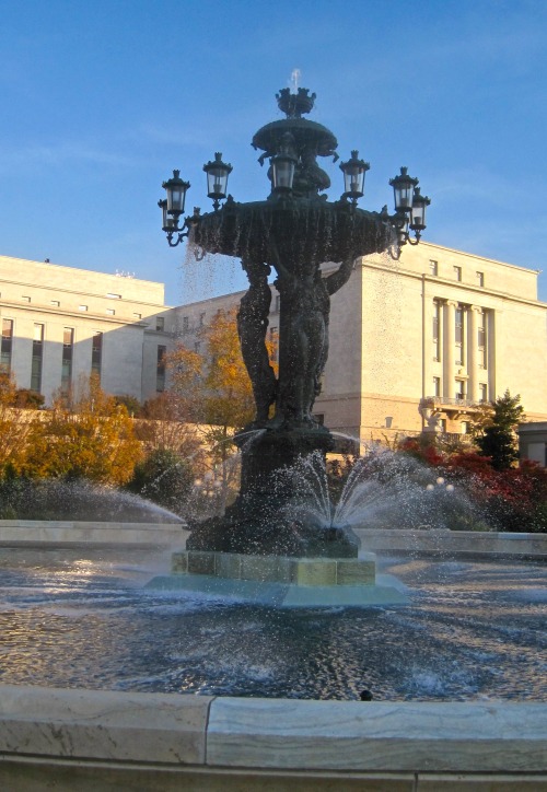 Bartholdi Fountain, United States Botanic Garden (Rayburn House Office Building Behind), Washington,