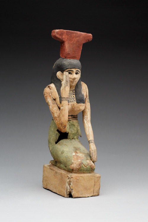 Painted statuette of the goddess Nephthys in mourning.  Artist unknown; 332-30 BCE (Ptolemaic p