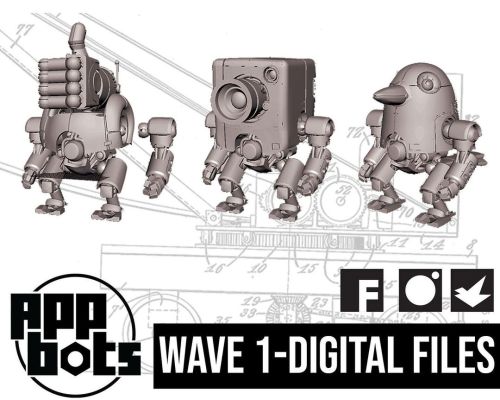 Hi! I know these have been long overdue, but the digital files for the first 3 waves of App Bots are