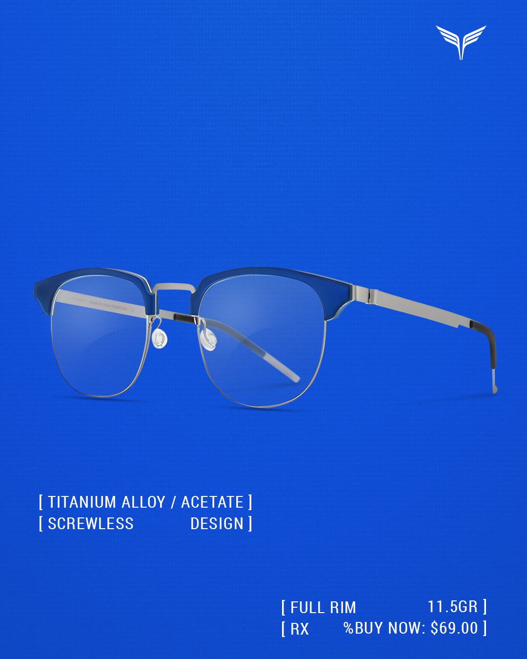 Titanium Eyeglass Frames on Tumblr: AIDEN Screwless Design Eyeglass ...