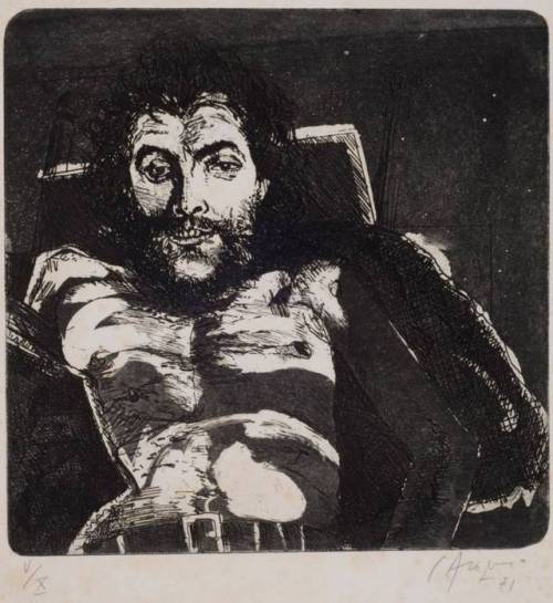 El Che   -   Carlos Alonso , 1971Argentine, b.1929-Etching,  25 x 25 cm