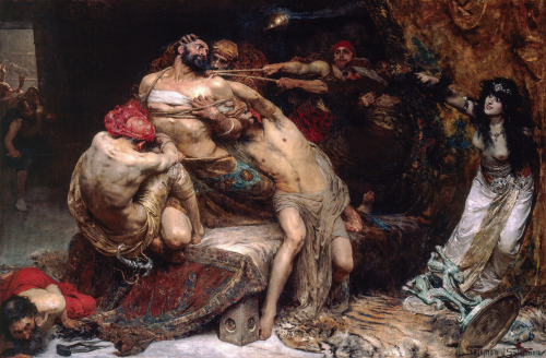 mysteriousartcentury:Solomon Joseph Solomon (1860-1927), Samson, 1887, oil on canvas, 243.8 x 365.8 