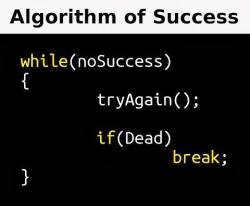 cakephpdeveloper:  Algorithm of successful coder: A never ending loop..