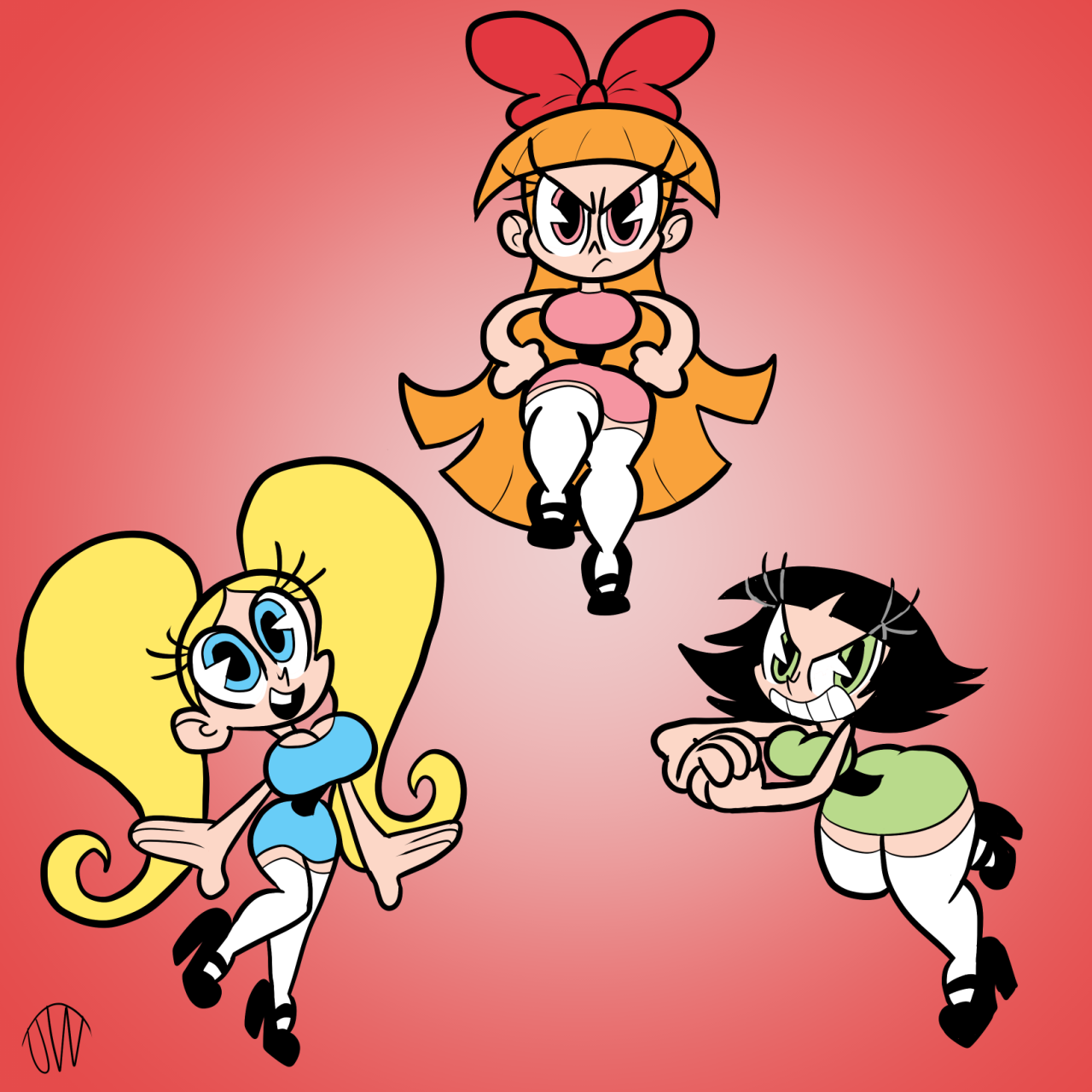 I just felt like drawing an alternate take on adult PowerPuff Girls just cause.