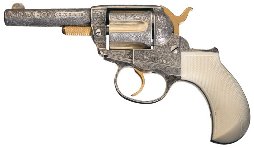 Condrad Andersen engraved Colt Model 1877 Lightning revolver.Estimated Value: $4,000 - $7,000