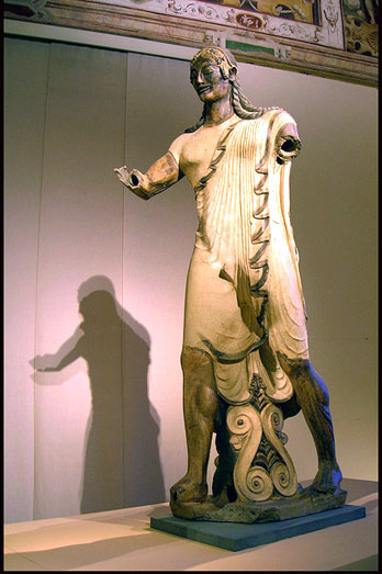 “Apollo of Veio”; attributed to Vulca, a famous Etruscan sculptor, c. 510 - 500 B.C. scu