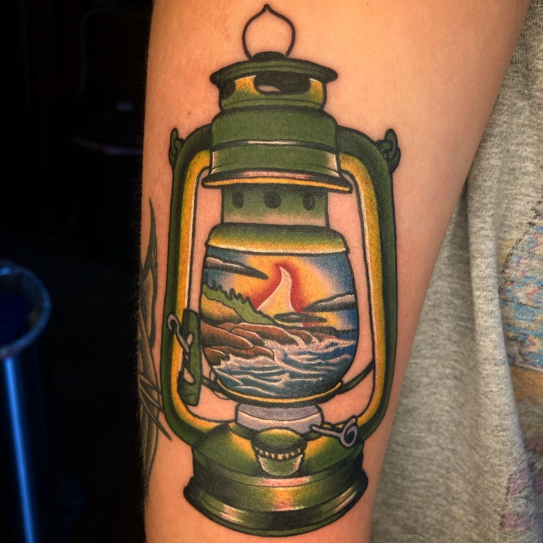 Ye ole Lake Superior sunset      tattoo tattoos traditionaltattoo  americantraditional americana traditionalartist  Instagram