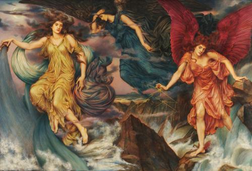 Evelyn De Morgan - The Storm Spirits - c 1900 - De Morgan Collection [6132x4181]