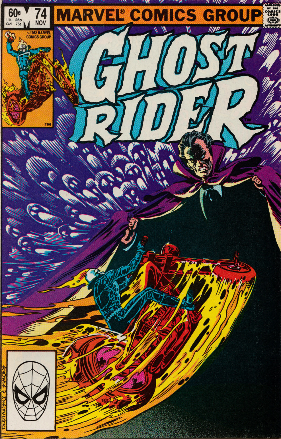 Ghost Rider No. 74 (Marvel Comics, 1982). Cover art by Bob Budiansky and Dave Simons.