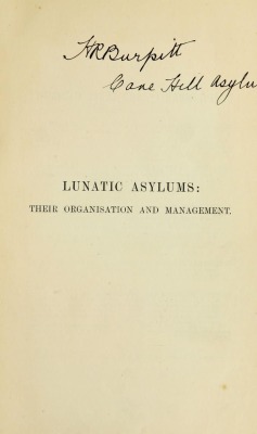 nemfrog:  Title page _Lunatic asylums_ 1894 