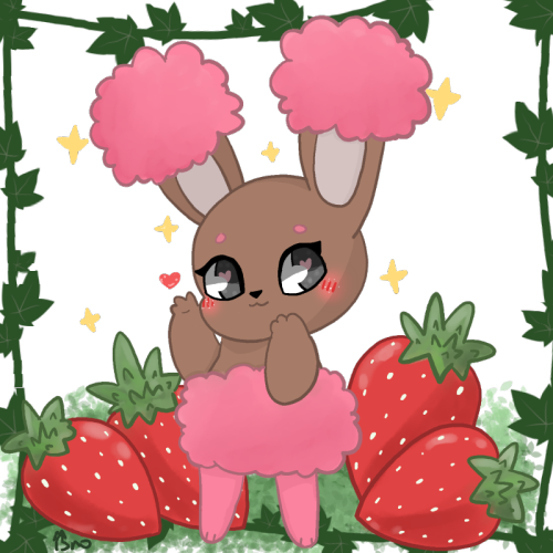 Spring is here finally! Have a Buneary with strawberries to celebrate