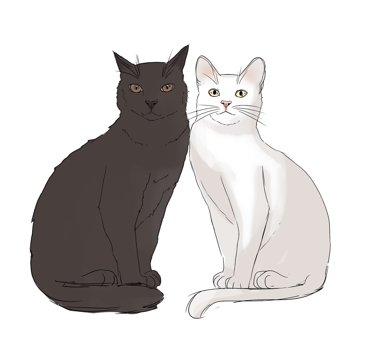 fallfrecklesartdump:eventually ill work out their cat selves in my own style but