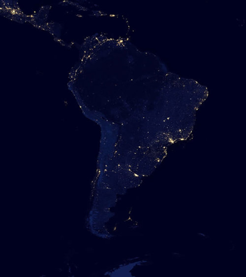 alipeeps:  uuuhshiny:  coolthingoftheday:  somanycolors:  coolthingoftheday:  coolthingoftheday:  Satellite photos of the Earth at night.  1. North America, Central America, and the Caribbean 2. Europe and Africa 3. South America 4. Asia, Australia,