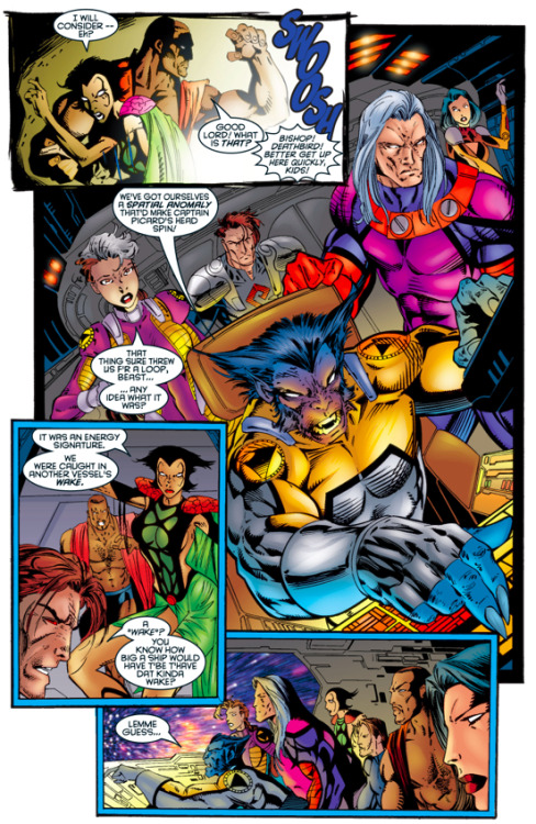 Something weird’s going on in spaceUncanny X-Men #345, June 1997Writers: Scott Lobdell and Ben Raab.