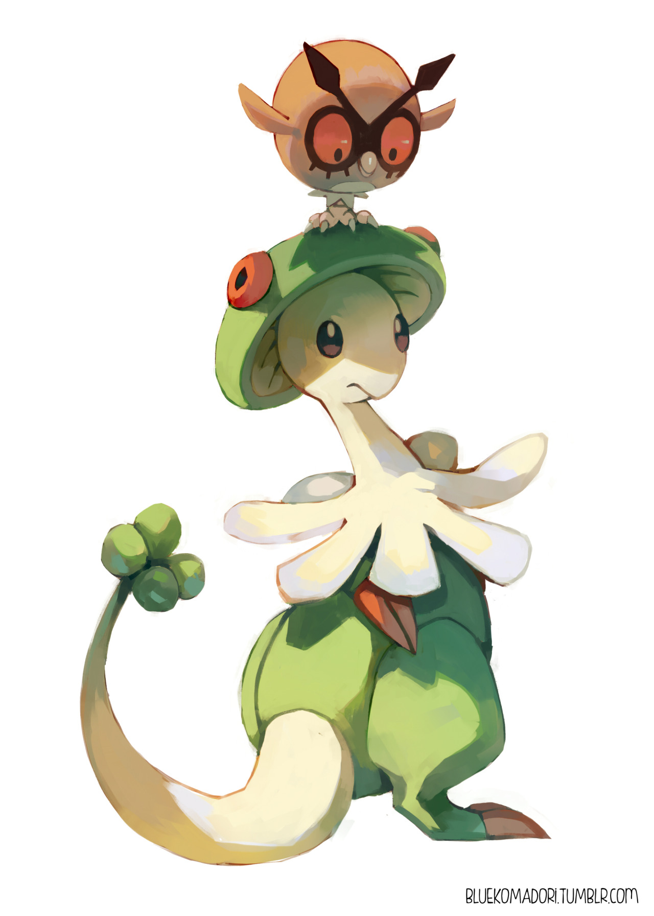 bluekomadori:  Mushroom kangaroo and clock owl 