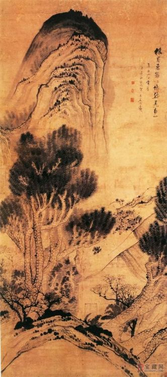 清代- 石濤-《采菊圖》Qing Dynasty - Shi Tao - &ldquo;mining chrysanthemum&rdquo;