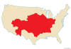 US in comparison to the size of Kazakhstan
Related: Size comparison between the continental US and Brazil.
More comparison maps