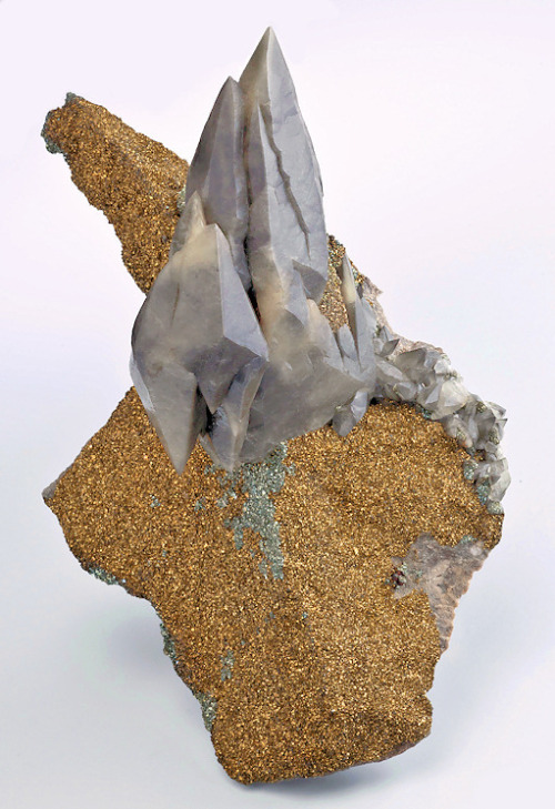 Grey Calcite on a sparkling Marcasite covered matrix - Brushy Creek Mine, Greeley, Missouri