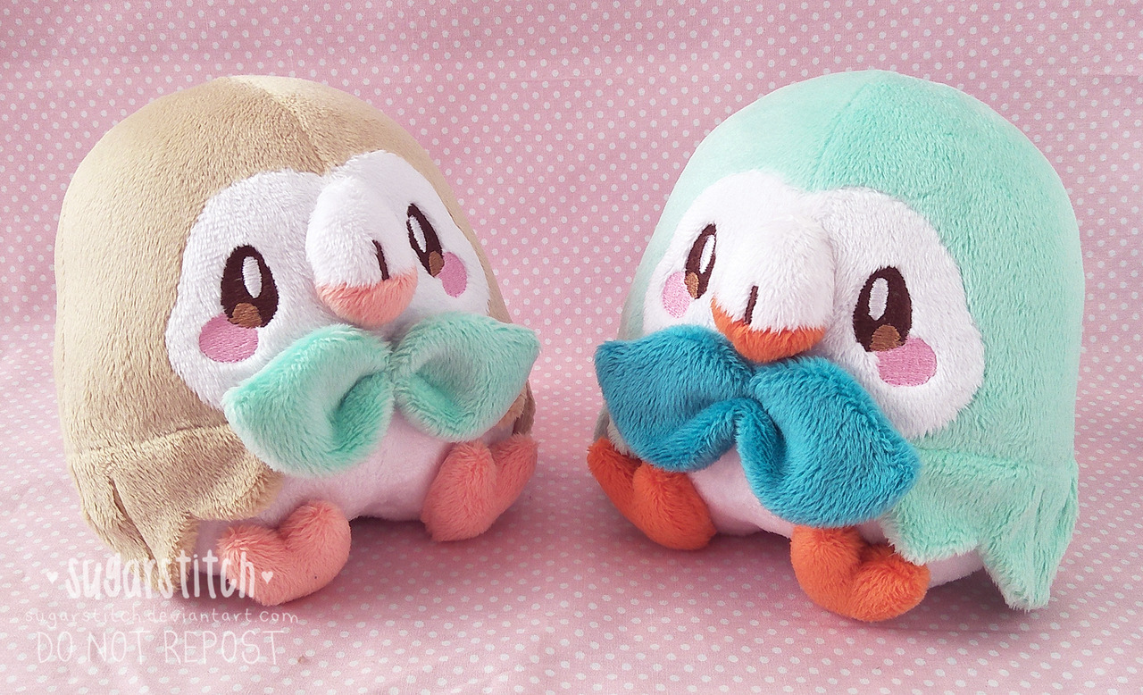 Sugarstitch Studio Regular And Shiny Rowlet Custom Plush