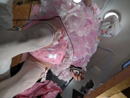 Got a new see thru dress and panty set as well as a new petticoat.  The dress and petticoat are supe